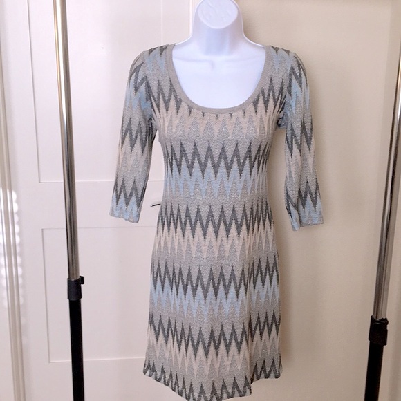 Gorgeous Chevron Pastel Knit Sweater Dress - Picture 3 of 6